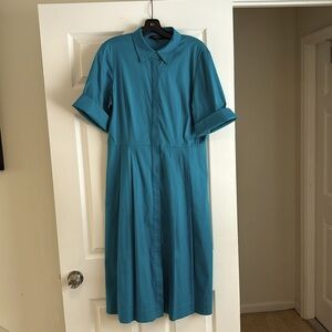 Lafayette 148 New York Teal shirt dress